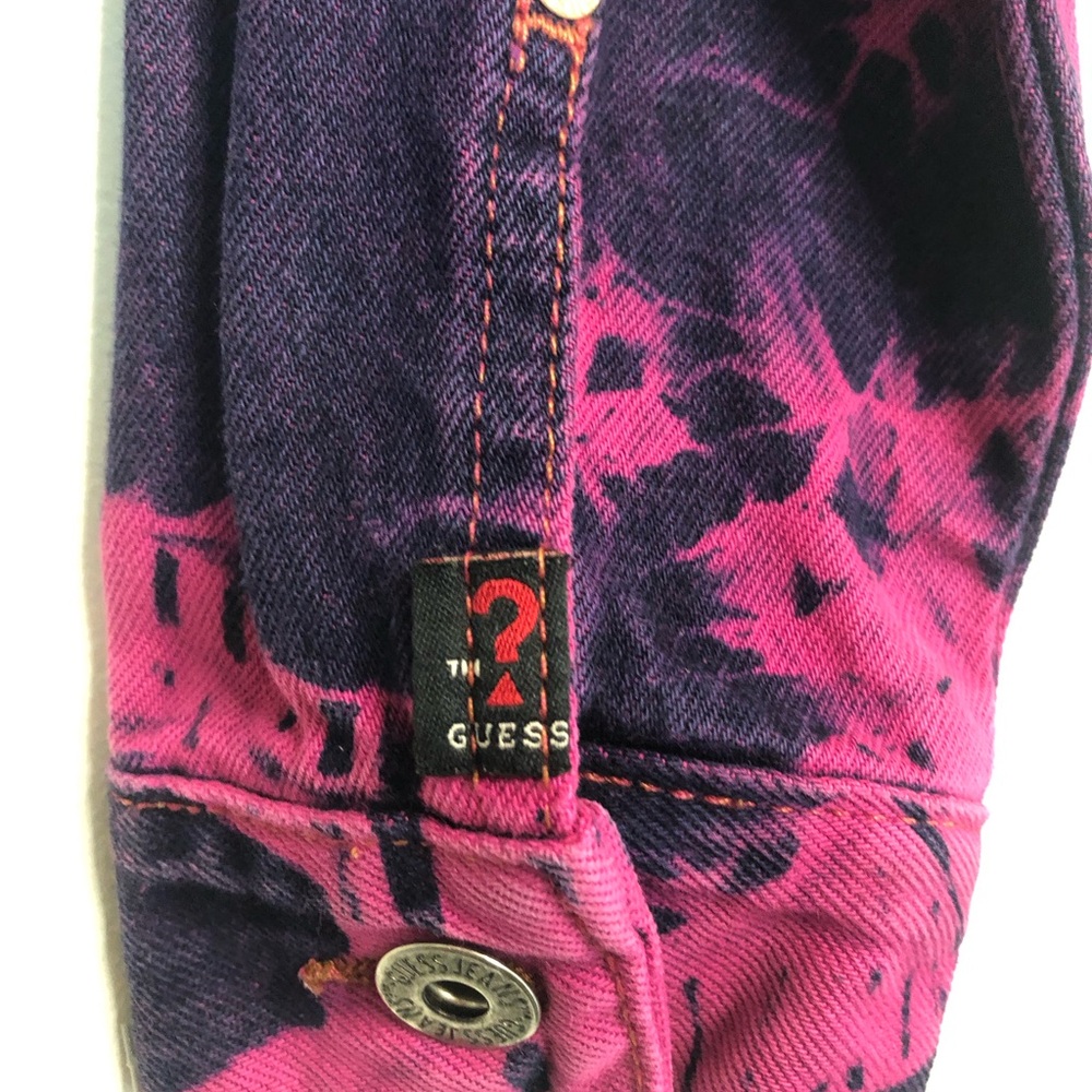 Guess USA Purple Acid Wash  Denim Jacket Vintage Size Small Late 80s Early 90s - Picture 5 of 12